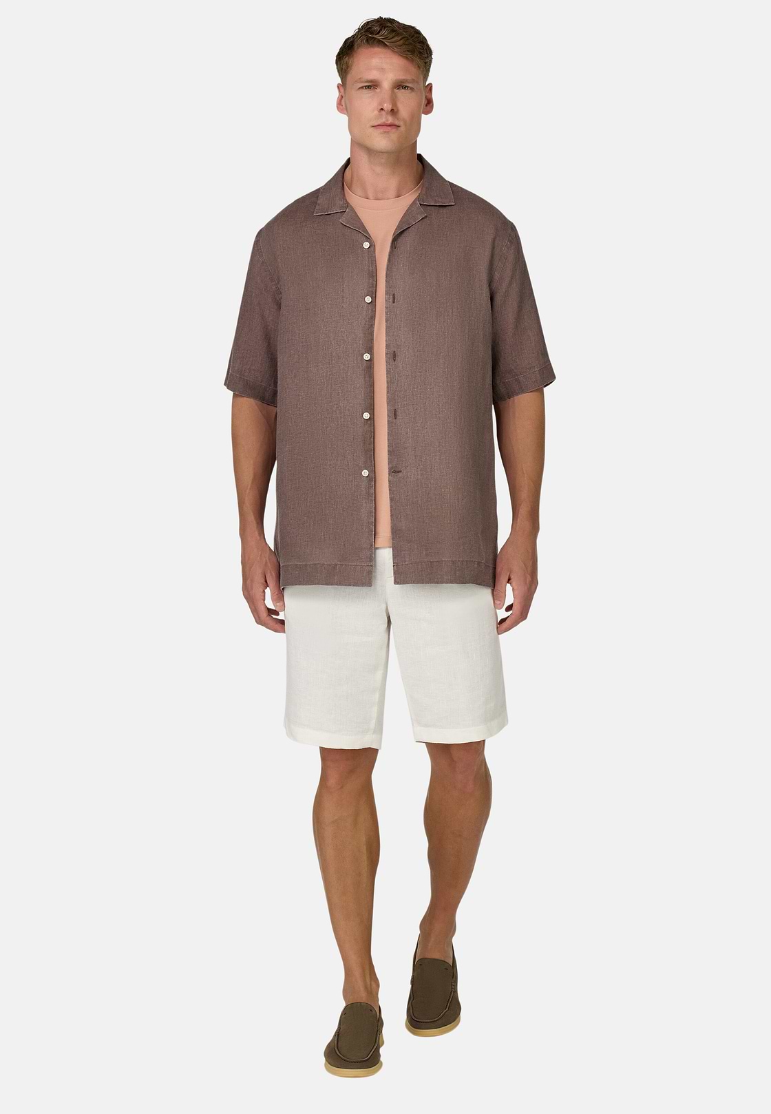 Regular Fit Linen Shirt, Taupe, hi-res