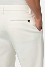 Stretch Cotton Trousers, White, hi-res