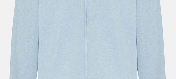 Cotton Full Zip Sweater 14Gg, Light Blue, hi-res