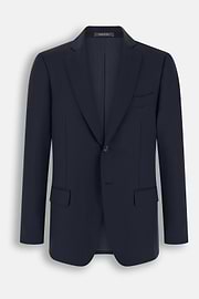 Suit Pinstripe in S130 Wool, Navy blue, thumb, 7