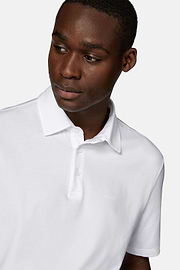 Polo En Coton Supima Extensible, Blanc, hi-res