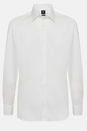 Slim Fit White Pinpoint Cotton Shirt, White, hi-res
