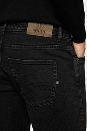 Black Stretch Denim Jeans, Black, hi-res