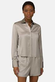 Hemd Aus Satin Regular Fit, Sand, thumb, 1