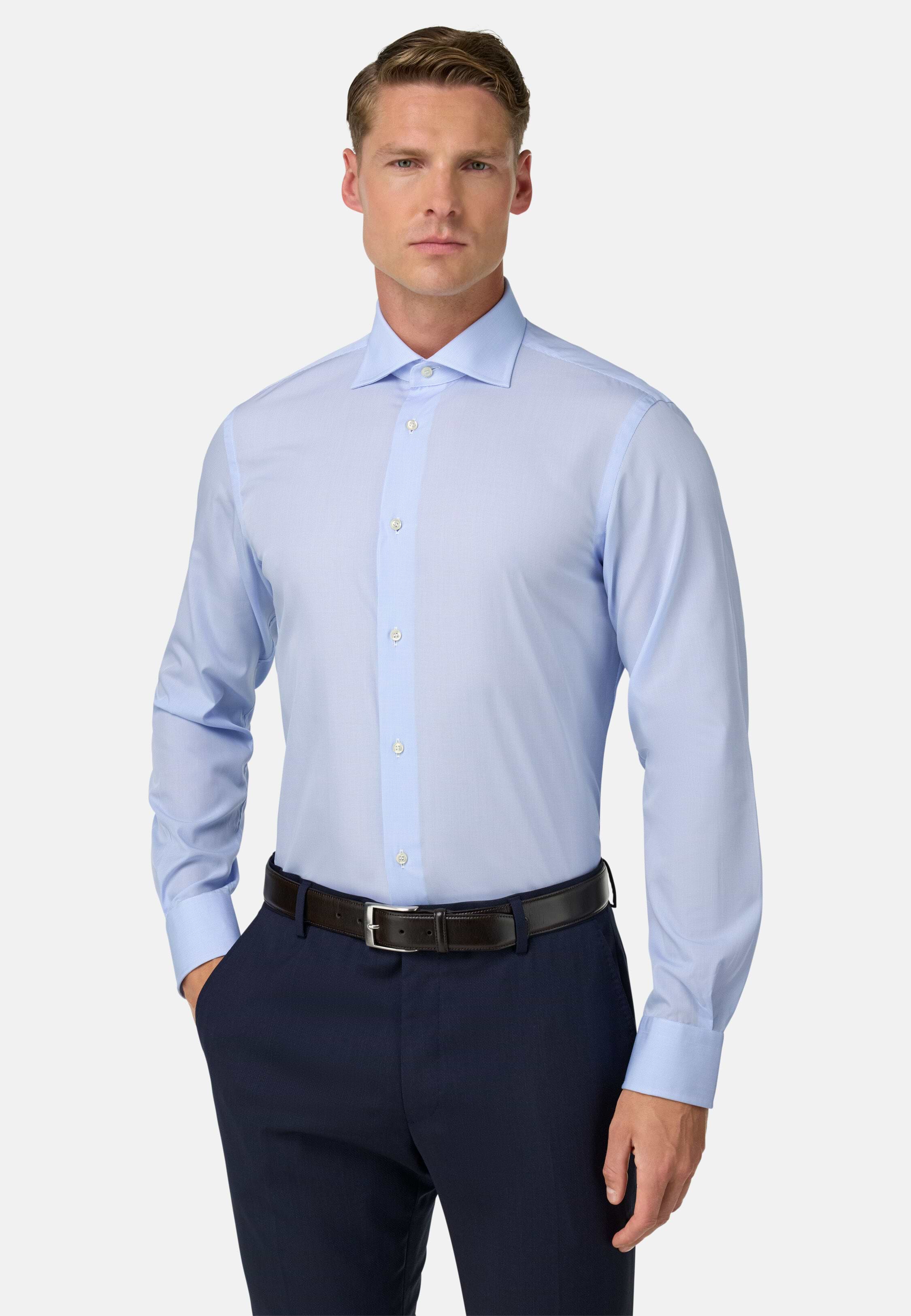 Camicia a quadretti azzurra - Il Lanificio