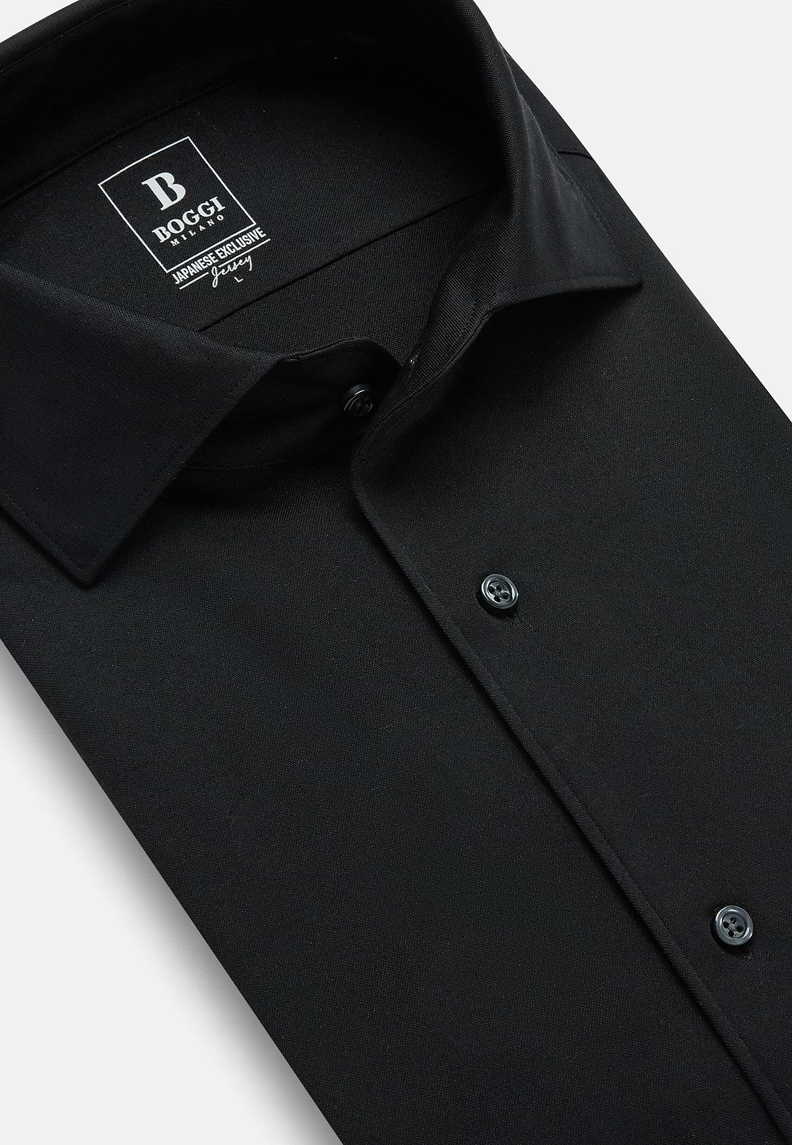 Regular Fit Japanese Jersey Polo Shirt, Black, hi-res