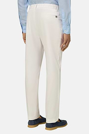 Pantalon En Coton, Crème, thumb, 3