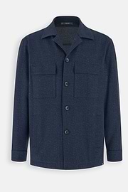 Shacket Herringbone Viscose Blend, Blue, thumb, 6