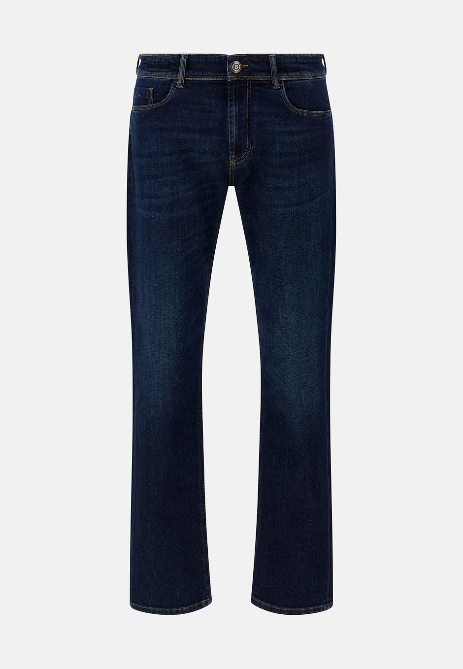Jeans In Denim Elasticizzato Blu Medio, Blu Scuro, hi-res