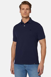 Polo In Piquè Di Cotone Regular Fit, Navy, hi-res