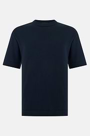 Dzianinowa koszulka z bawełny Pima, Navy blue, thumb, 5