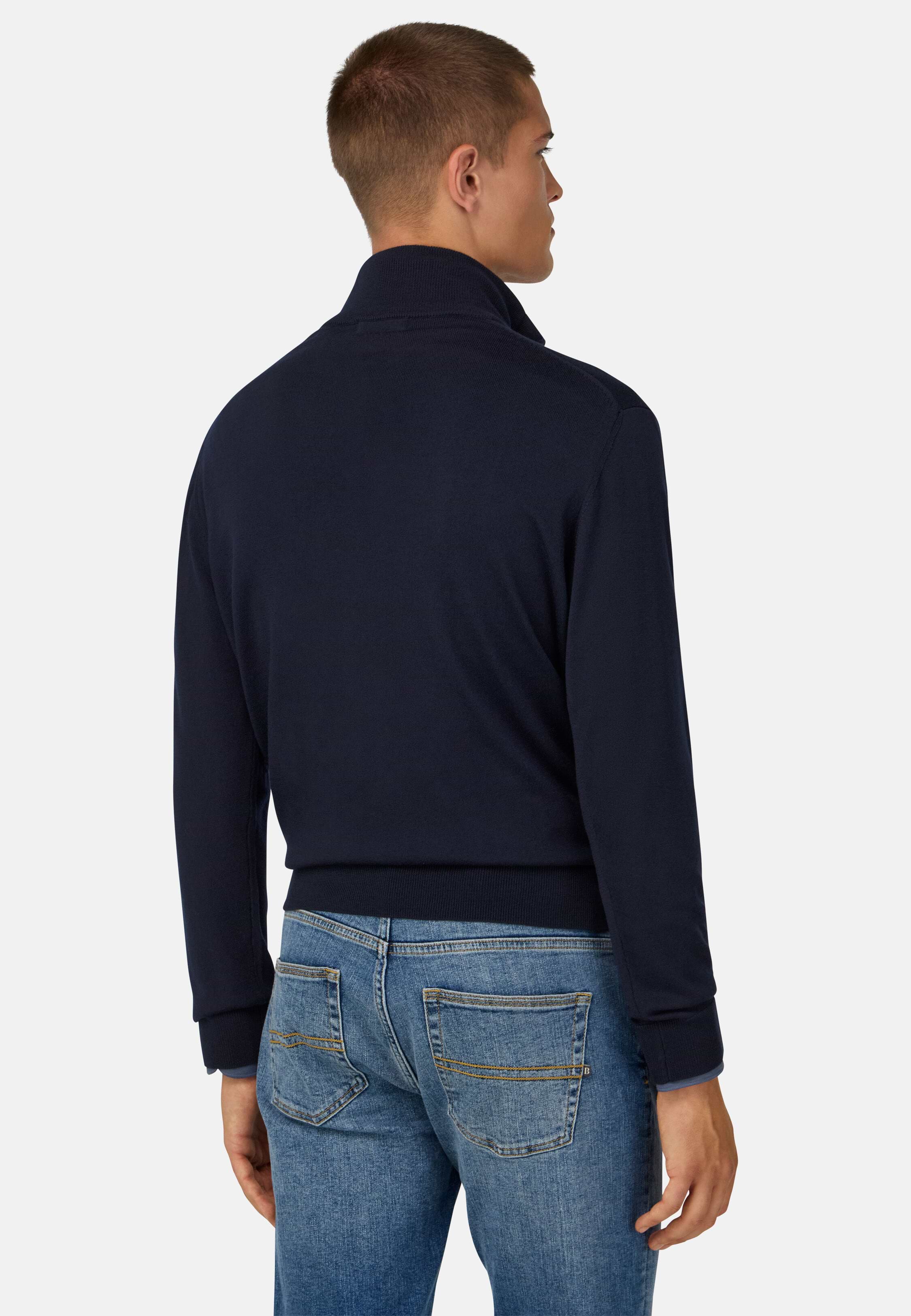 Men's Merino Wool Half Zip Jumper | Boggi Milano