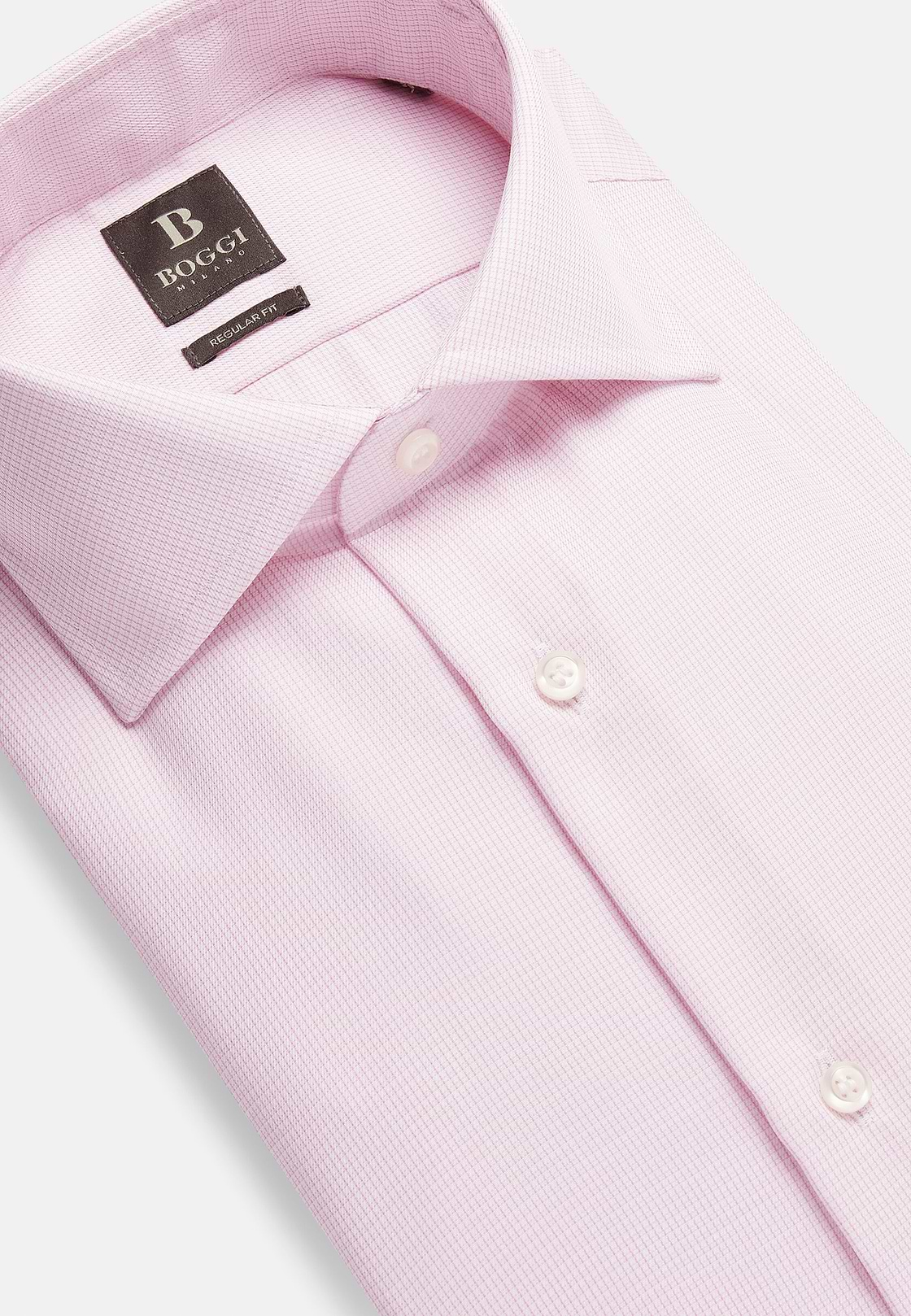 Camisa De Algodón Dobby Regular Fit, Rosado, hi-res