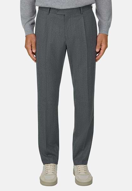 Wool Trousers, Grey, hi-res