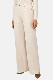 Wide Leg 5-Pocket Trousers, Cream, thumb, 1