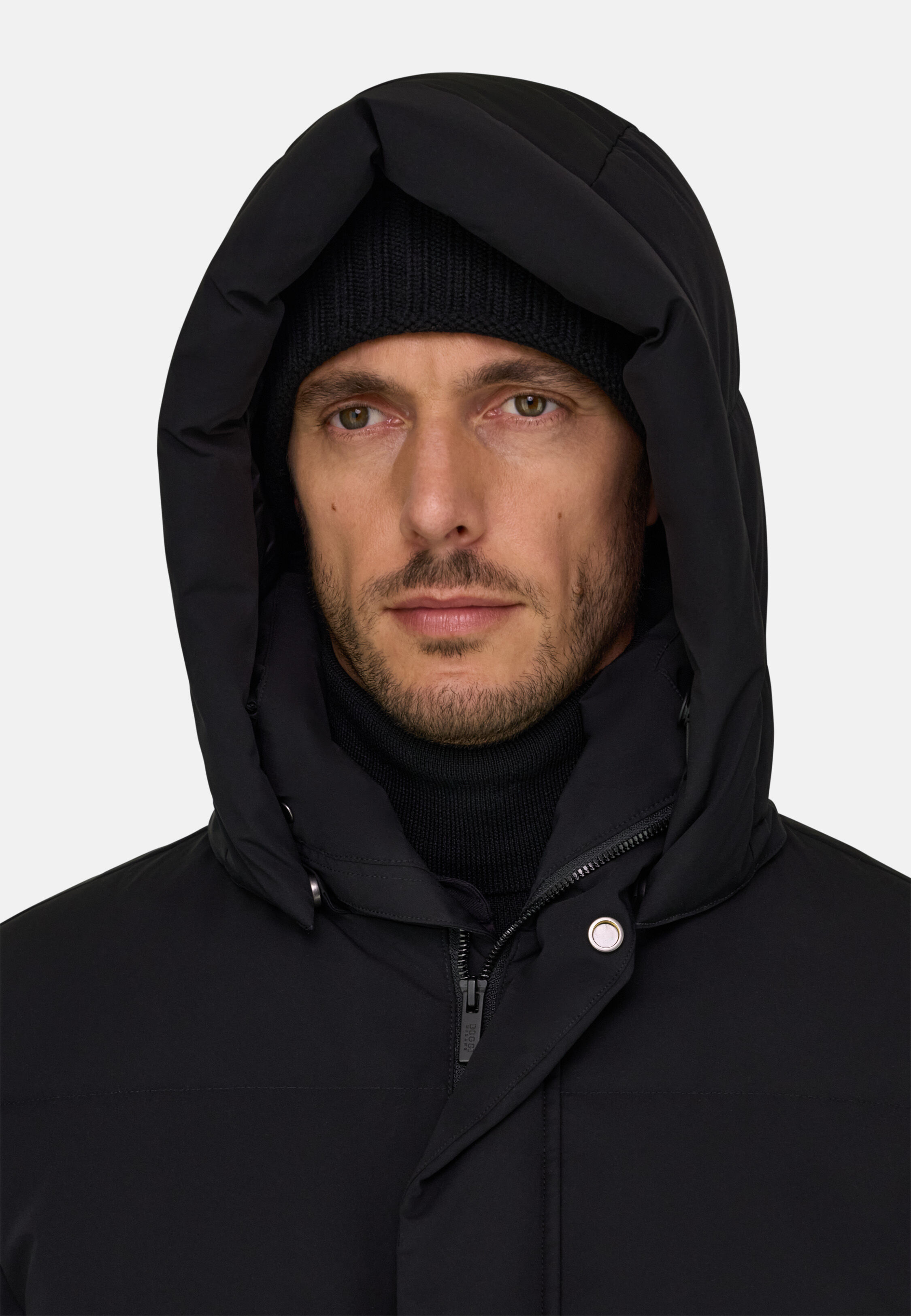 Parka in Technical Fabric Padded with Goose Down, Black, hi-res, 5