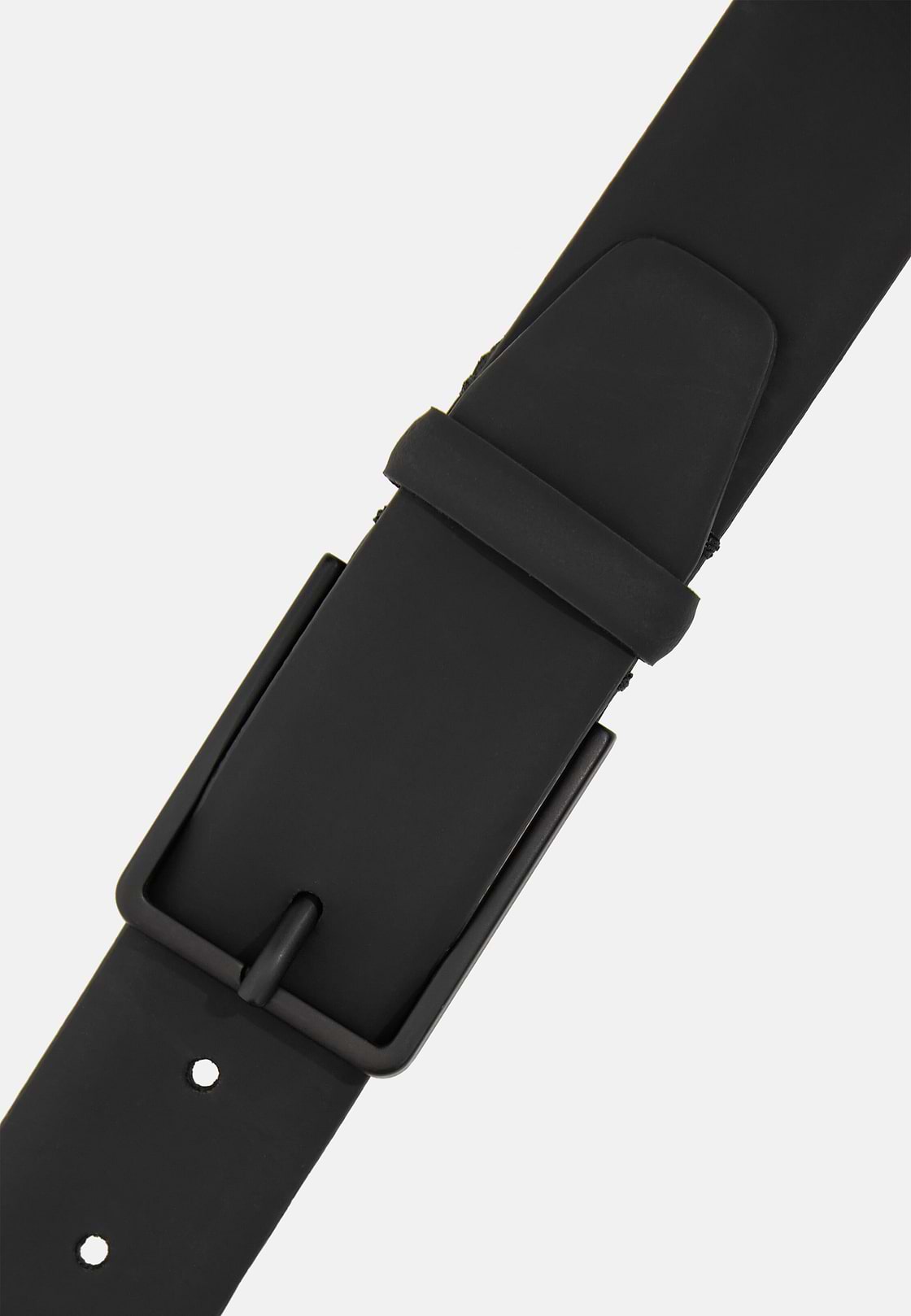 Rubberised Leather Belt With Logo, Black, hi-res