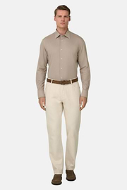 Polo Camicia In Jersey Giapponese Regular Fit, Marrone, thumb, 1