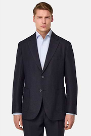 Costume En Pur Lin, bleu marine, hi-res