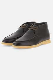 Ankle Boots in Grained Leather, Dark brown, thumb, 3