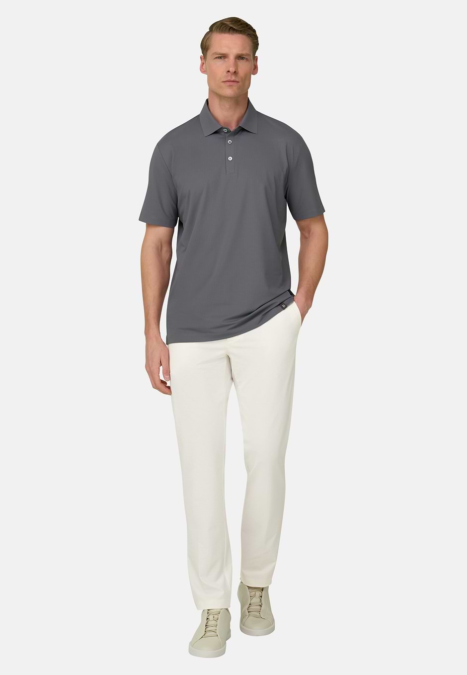 Polo de Poliéster de Alto Rendimiento, Gris oscuro, hi-res