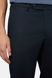 Stretch Cotton Trousers, Navy blue, hi-res