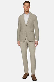 Dove Grey Pure Linen Jacket, Taupe, hi-res