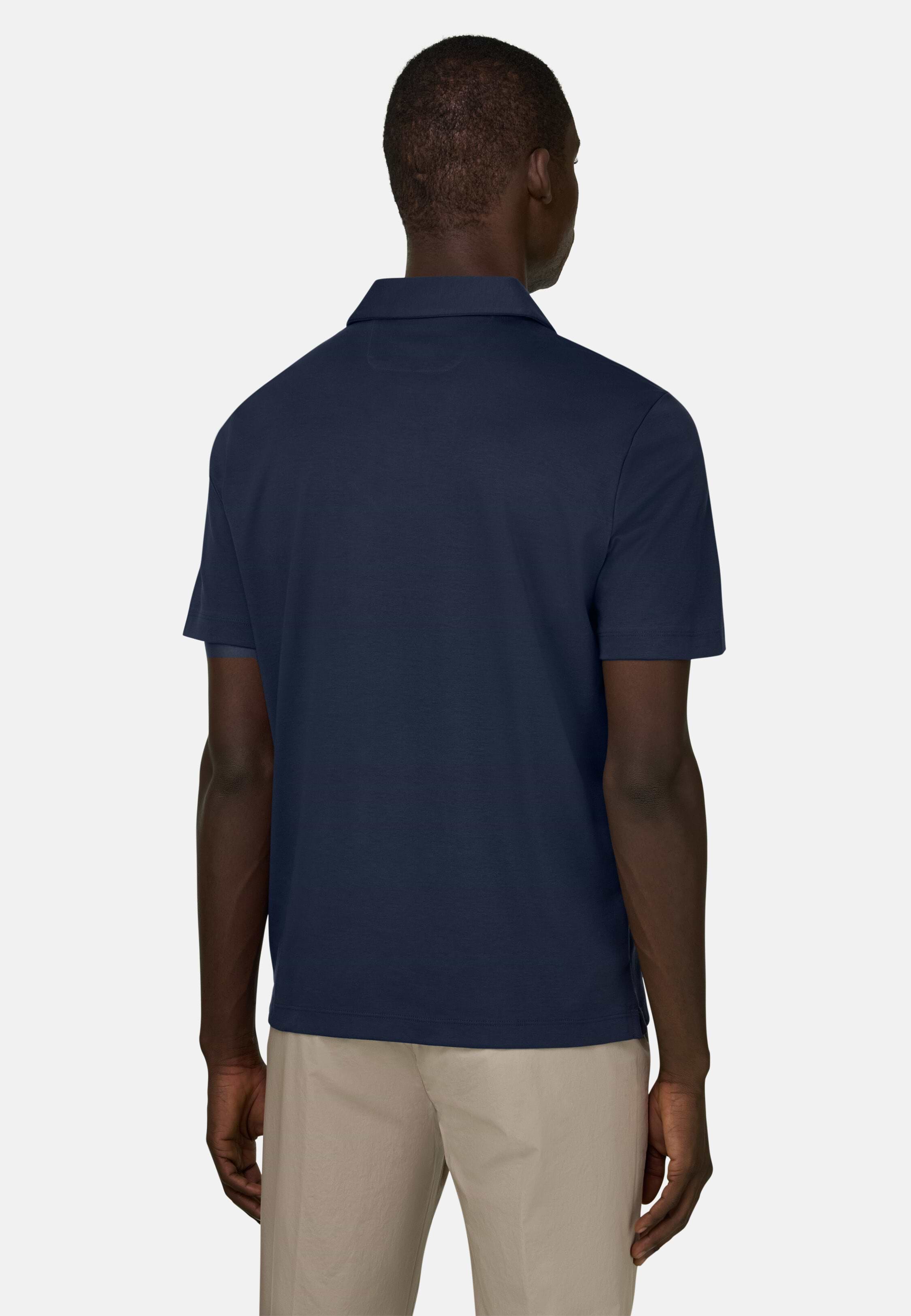 Men's Pima Interlock Button Polo | Boggi Milano