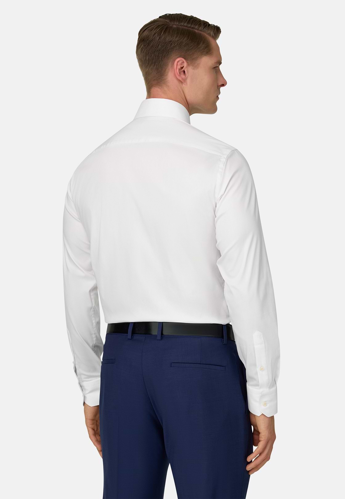 Hemd Aus Elastischer Baumwolle Und Nylon Slim, Weiß, hi-res, 3