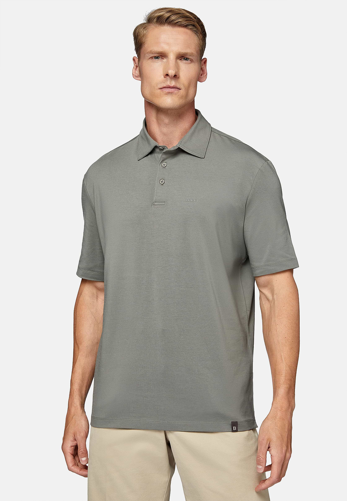 Polo Shirt In Stretch Supima Cotton, Green, hi-res