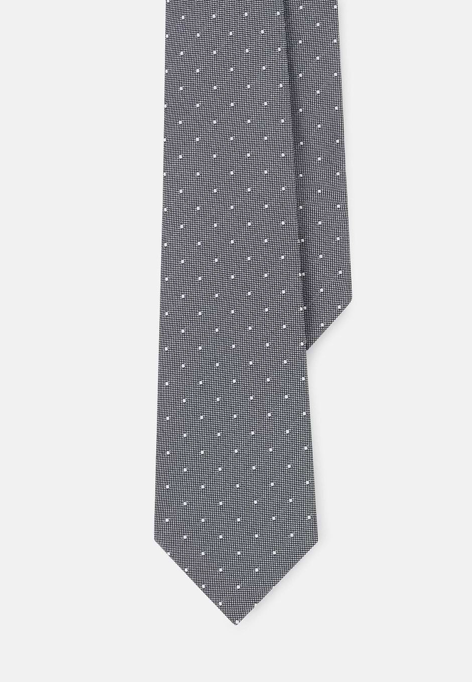 Festliche Krawatte Jacquard Punktemuster aus Seide, Blau, hi-res