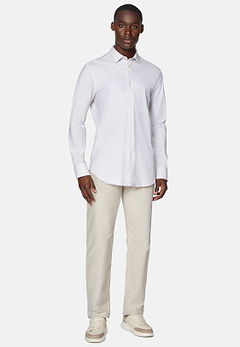 Camisa De Nailon Elástico Corte Slim