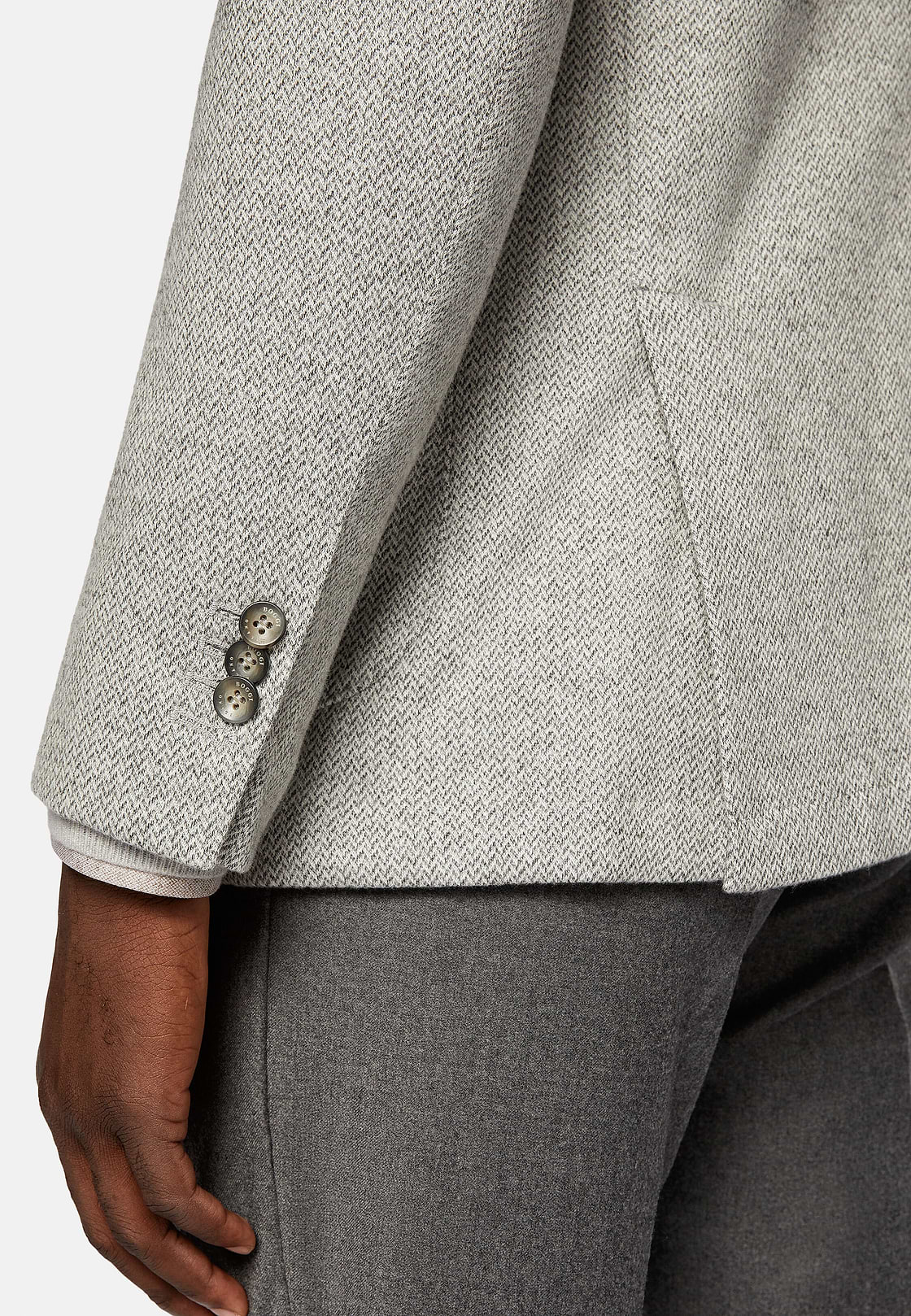 Veste Grise B Jersey En Coton Mélangé, Gris, hi-res