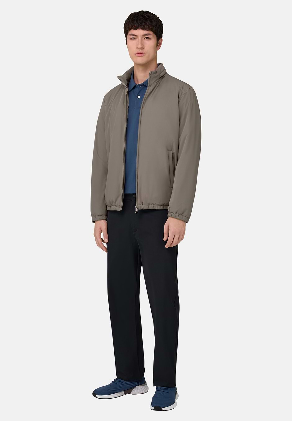 Bomber en Tissu Technique, Marron, hi-res