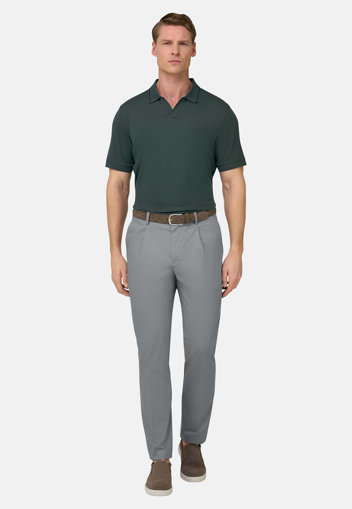 Pantaloni In Cotone, Grigio, hi-res, 2