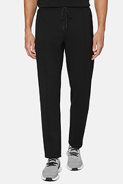 Stretch Interlock Technical Fabric Trousers, Black, hi-res