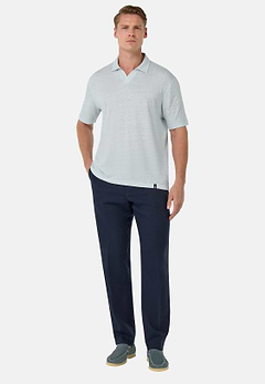 Stretch Linen Jersey Polo Shirt