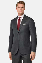 Pure Wool Bird's Eye Jacket, Medium grey, hi-res