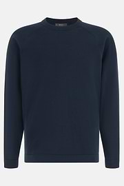 Strickpullover Aus Baumwolle Und Seide, Navy blau, thumb, 5