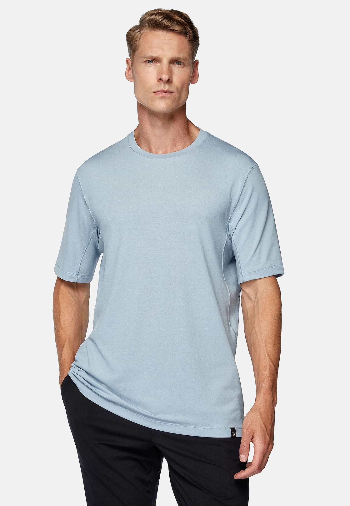 High-Performance Piqué Polo T-Shirt, Light Blue, hi-res