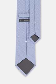 Formal Tie Jacquard Structured Silk, Light Blue, thumb, 3