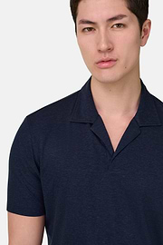 Polo In Misto Lino, Indaco, thumb, 4