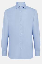 Regular Fit Sky Blue Cotton Dobby Shirt, Light Blu, hi-res