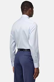 Striped Cotton Shirt Slim Fit, Light Blue, hi-res
