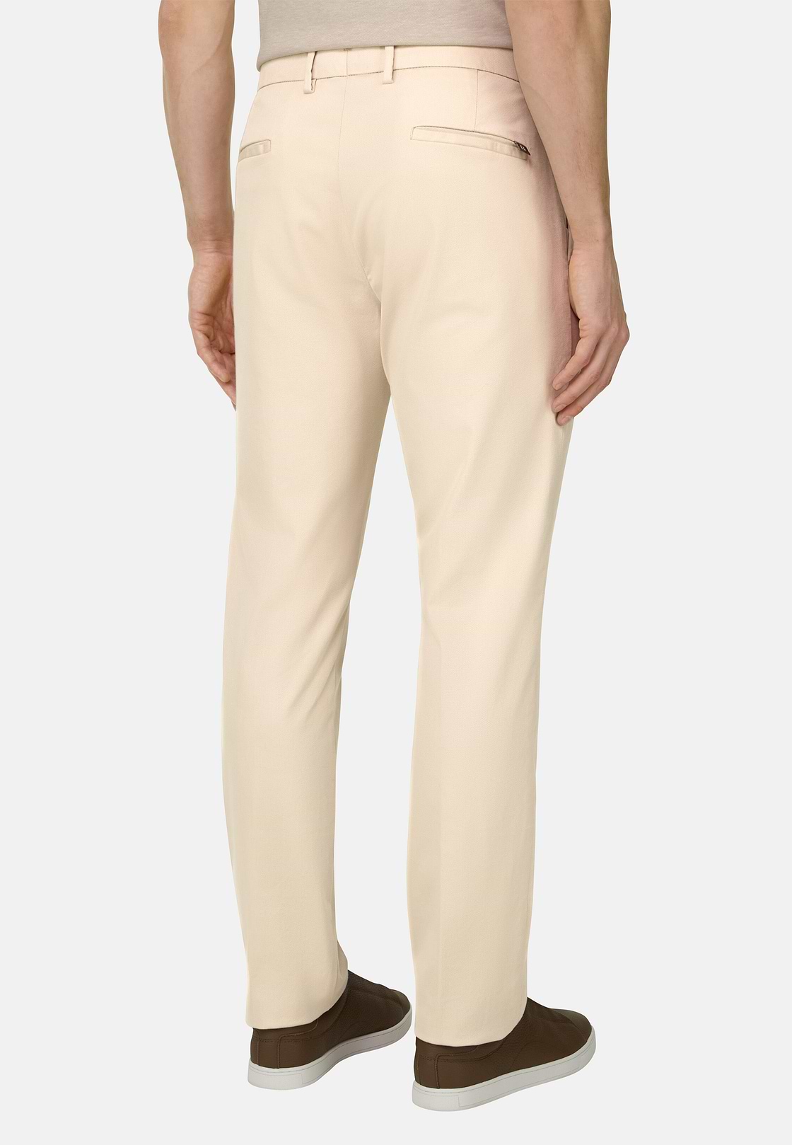 Pantalon En Coton Tencel Extensible, Sable, hi-res, 3