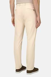Pantalon En Coton Tencel Extensible, Sable, thumb, 3