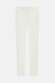 Stretch Cotton/Tencel Trousers, White, hi-res