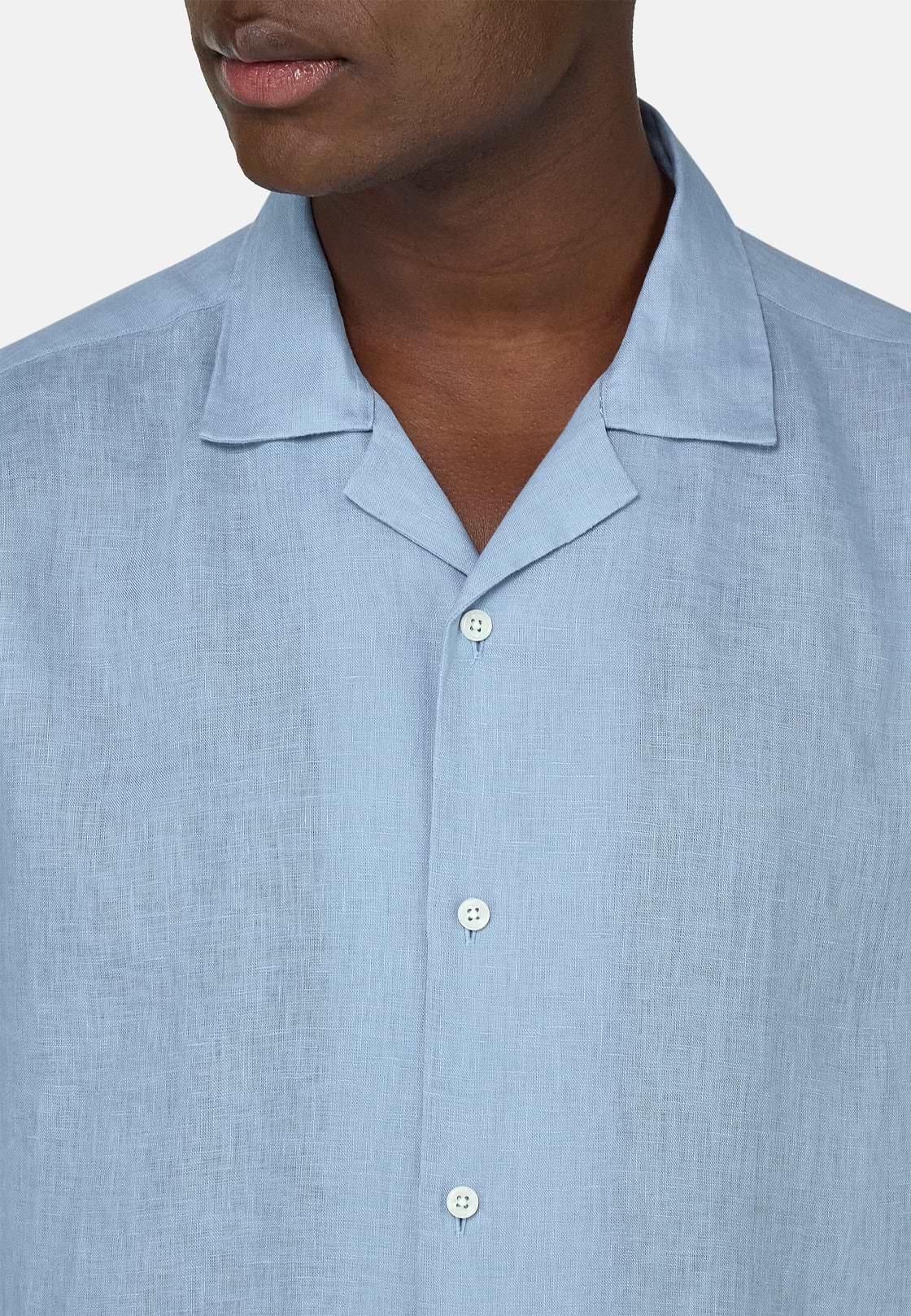 Regular Fit Linen Shirt, Light Blue, hi-res