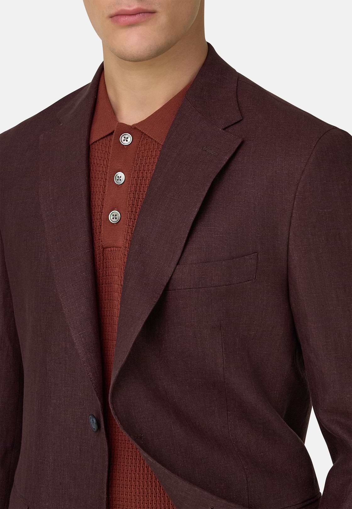 Pure Linen Suit, Burgundy, hi-res, 4
