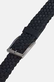 Flechtgürtel Aus Veloursleder, Navy blau, thumb, 3